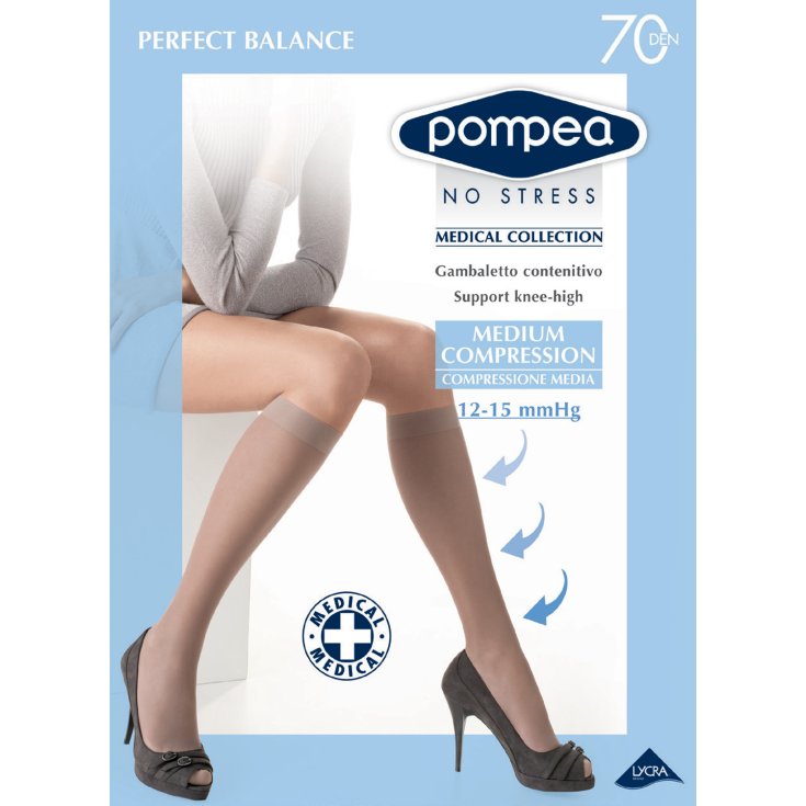 Pompea Medical Perfect Balance Kniestrümpfe 70DEN naturfarben Größe 3