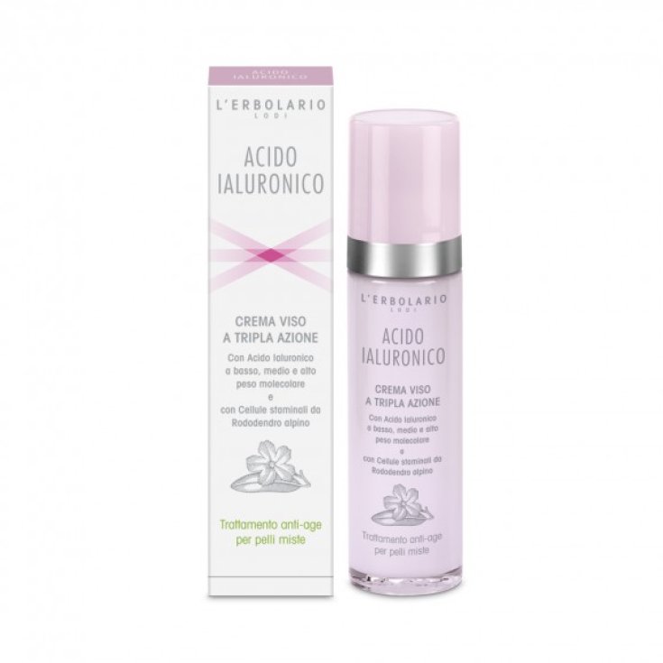 L'Erbolario Hyaluronsäure-Gesichtscreme mit dreifacher Wirkung für Mischhaut 50 ml