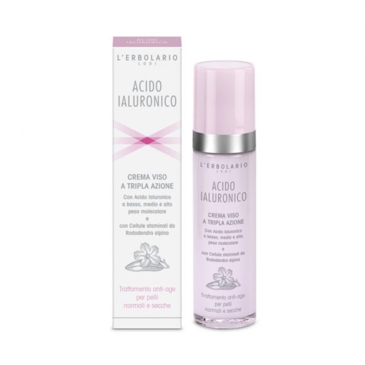L'Erbolario Hyaluronsäure-Gesichtscreme mit dreifacher Wirkung für normale und trockene Haut 50 ml
