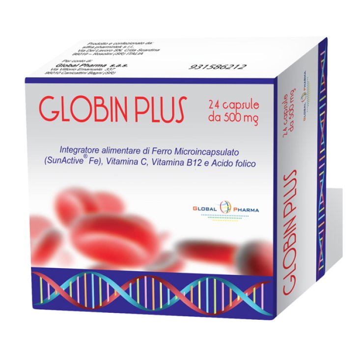 Global Pharma Globin Plus Nahrungsergänzungsmittel 24 Kapseln mit 500 mg
