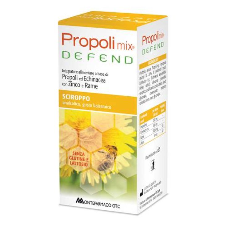 Montefarmaco OTC Propolis Mix Defend Sirup Nahrungsergänzungsmittel Glutenfrei 200ml