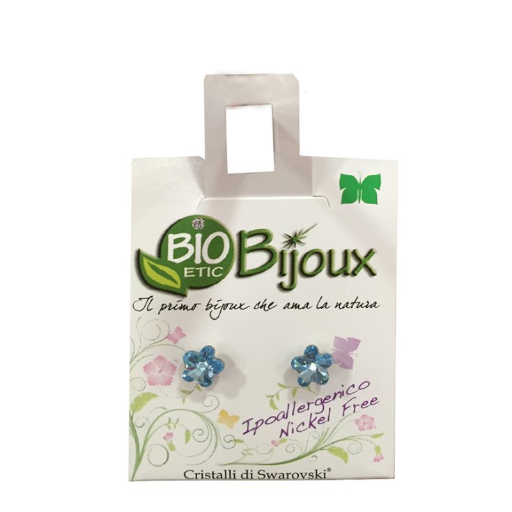 Bioetic Bijoux 6 mm Aquamarin-Blume-Ohrring