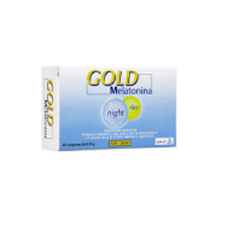 Alcka Med Gold Melatonin Night Day - Nahrungsergänzungsmittel 60 Tabletten mit 1 mg