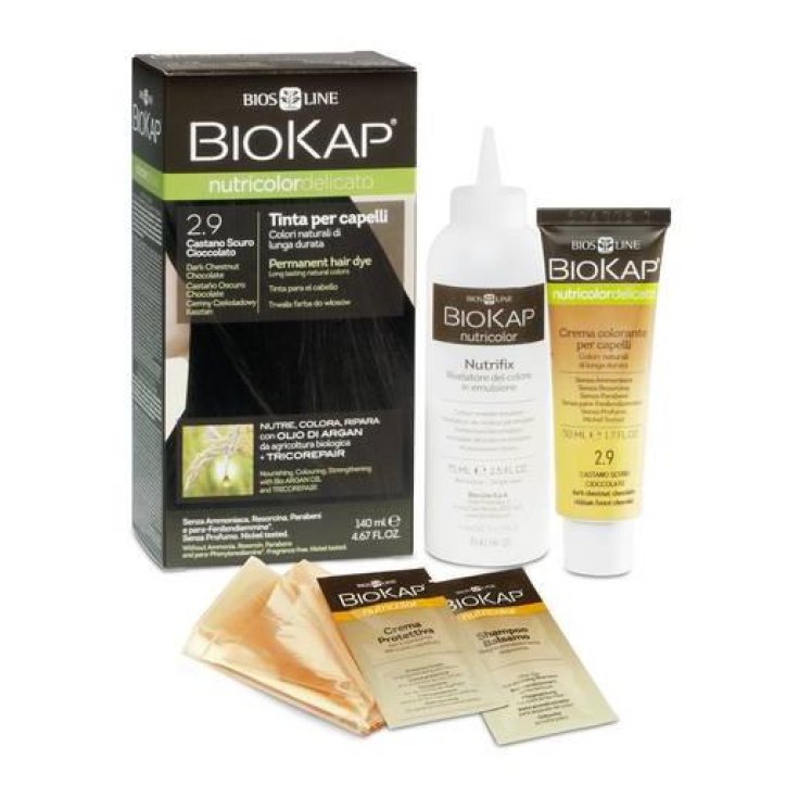 BiosLine Biokap Nutricolor Delicate Hair Dye Color 2,9 Dunkles Schokoladenbraun