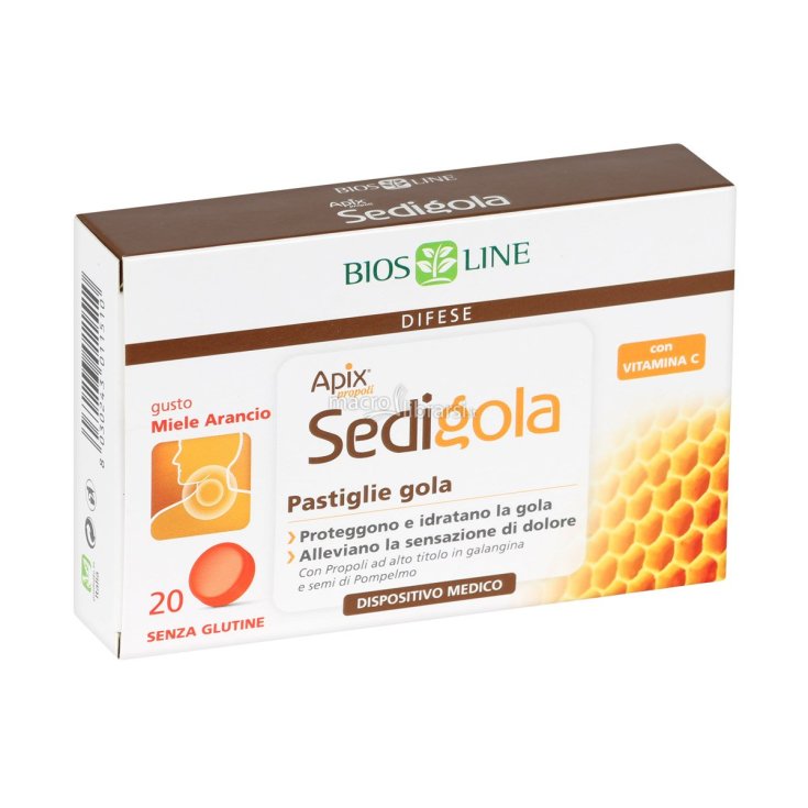 BiosLine Apix Propolis Sedigola Honig Orange Medizinprodukt 20 Tabletten