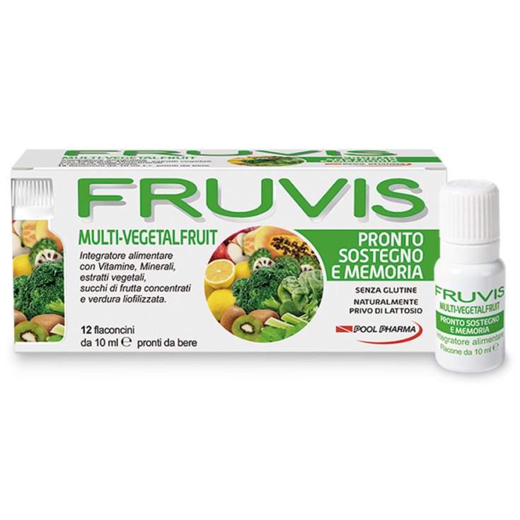 Pool Pharma Fruvis Support and Memory Nahrungsergänzungsmittel 12 Flaschen