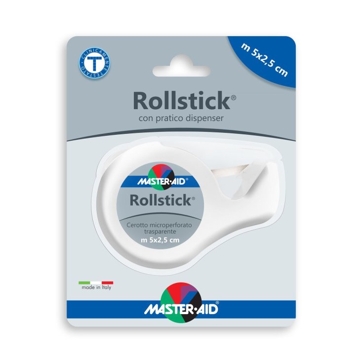 Master-Aid® Rollstick® Transparentes mikroperforiertes Pflaster mit praktischem Spender m 5 x 2,5 cm