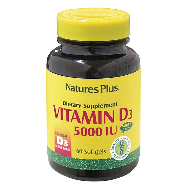 Natures Plus Vitamin D3 5000 Ui Nahrungsergänzungsmittel 60 Kapseln