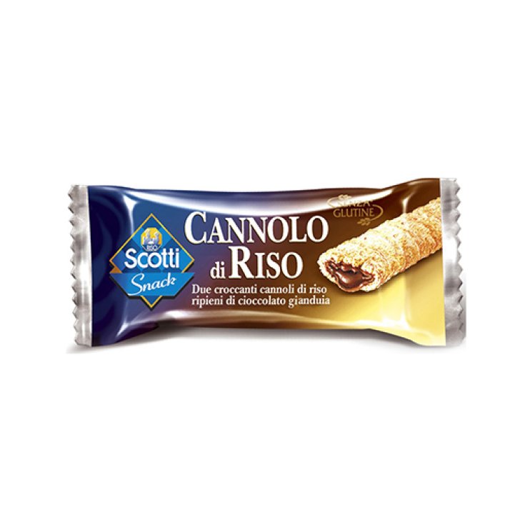 Scotti Snack Glutenfreier Reis Cannolo gefüllt mit Gianduia-Schokolade 25g