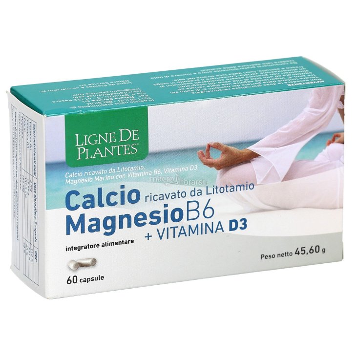 Ligne De Plantes Calcium + Magnesium B6 + Vitamin D3 Nahrungsergänzungsmittel 60 pflanzliche Kapseln