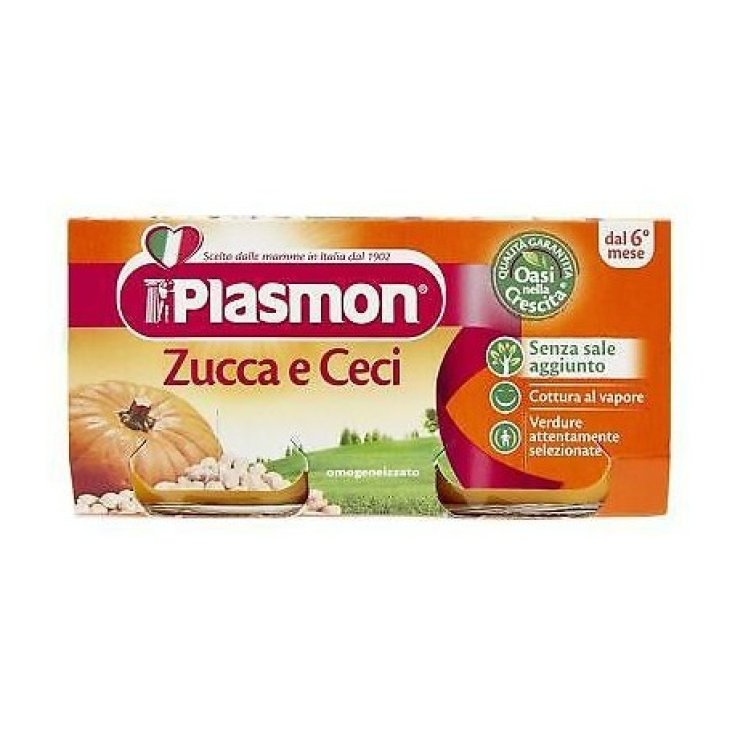 Plasmon Kürbis und Kichererbsen Homogenisiertes Gemüse 2x80g