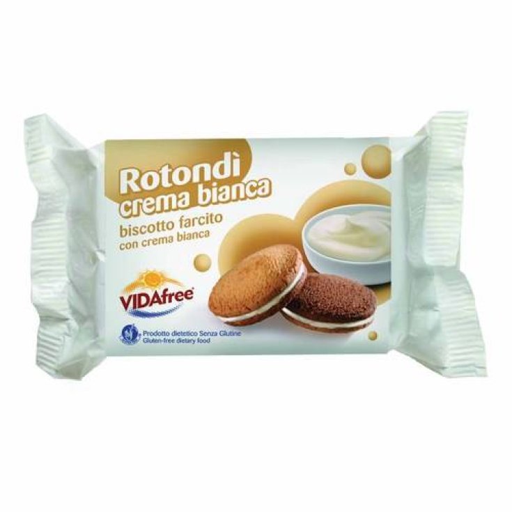 Vidafree Round White Cream BIscotto Gefüllt Glutenfrei 140g