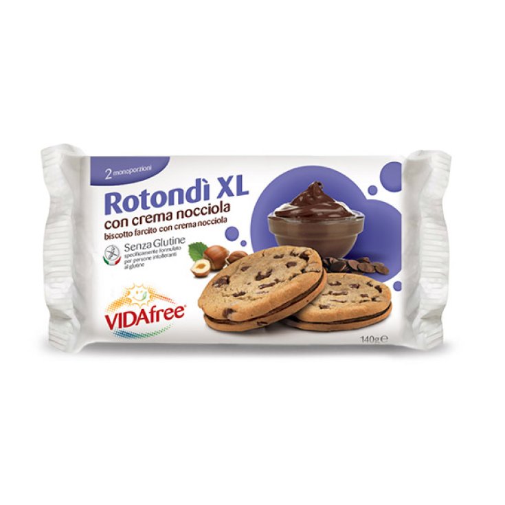 Vidafree Rotondì XL mit Haselnusscreme glutenfreie Kekse 140 g