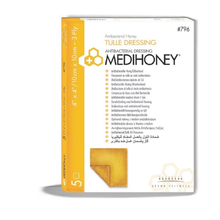 Integra Medihoney Tüllverband 10x10cm 5 Stück