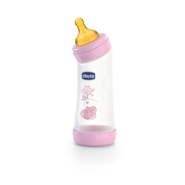 Chicco Biberon Benessere Abgewinkeltes Polypropylen und Gummi Mädchen 250ml + 0Mesi