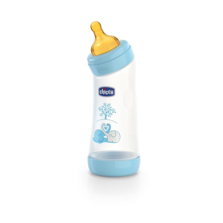 Chicco Biberon Benessere abgewinkelt Polypropylen und Gummi Junge 250ml + 0Mesi