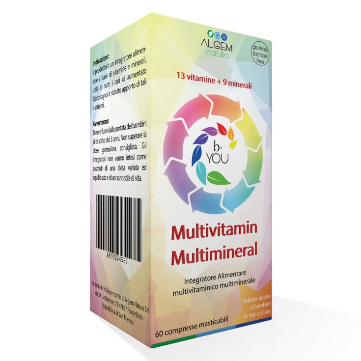 Algem B-You Multivitamin-Multimineral-Nahrungsergänzungsmittel 60 Tabletten