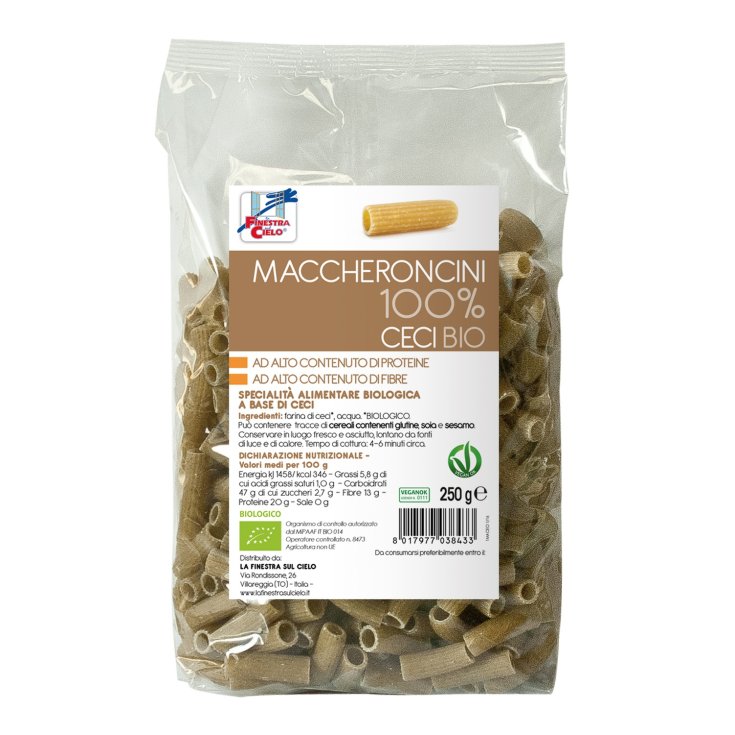 La Finestra Sul Cielo Maccheroncini 100% Bio-Kichererbsen 250g