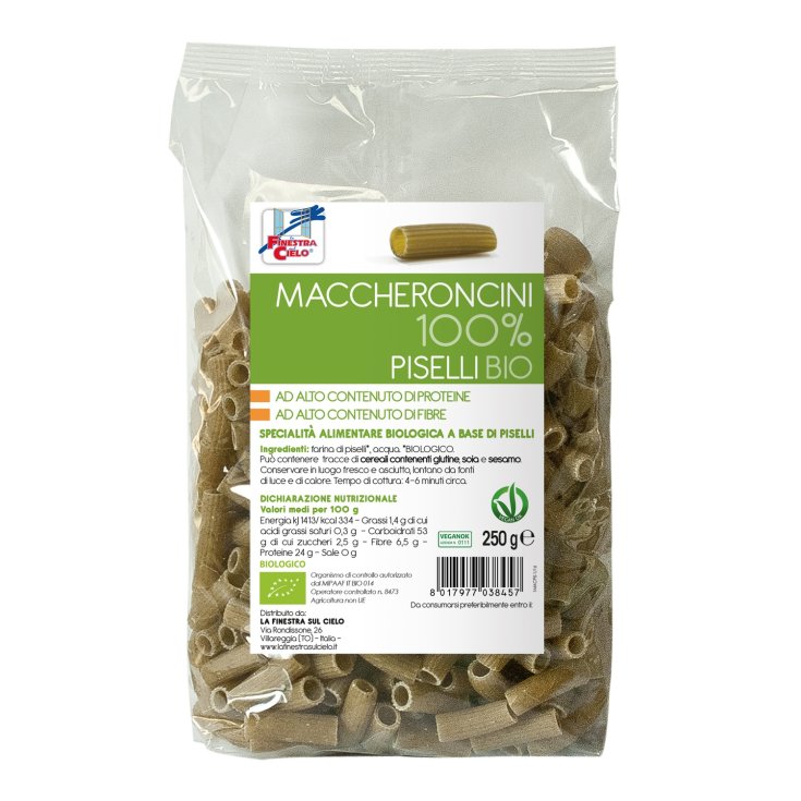 La Finestra Sul Cielo Maccheroncini 100% Bio-Erbsen 250g