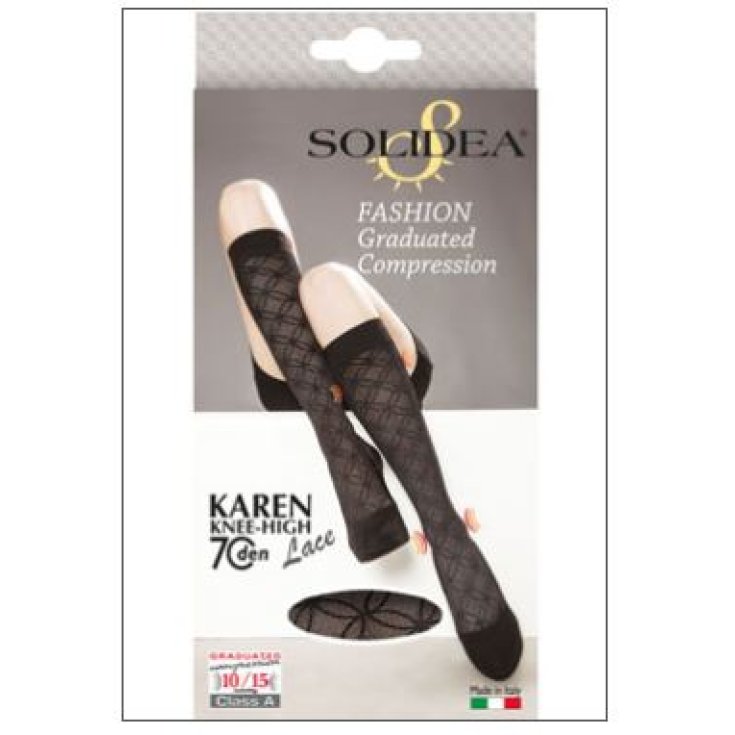 Solidea Karen 70 Lace Knees High Lace Kniestrümpfe Schwarz Farbe Größe 2 M