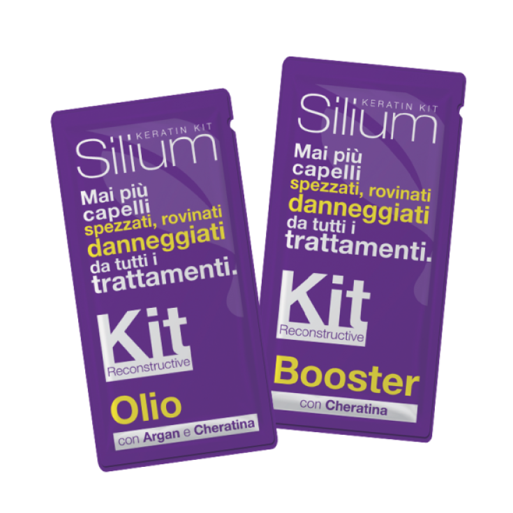 Silium Kit Reconstructive Oil + Booster Rekonstruktive Behandlung für geschädigtes Haar mit Argan-Keratin 2 Beutel x12ml