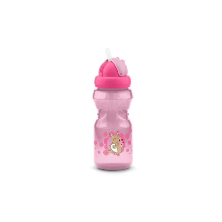 Nuvita Flasche mit Strohhalm Rosa Farbe 1 Stück