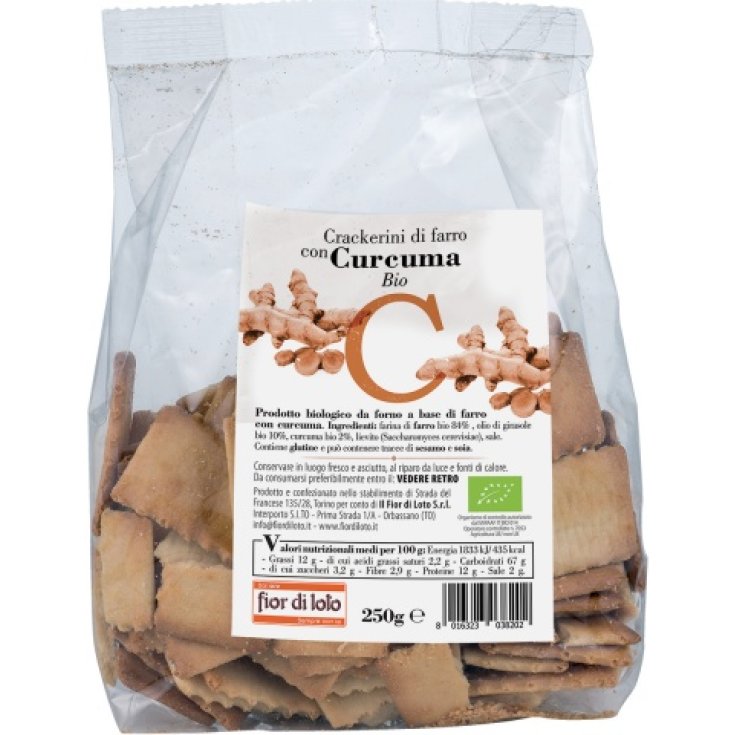 Fior Di Loto Dinkel-Crackerini mit Bio-Kurkuma 250g