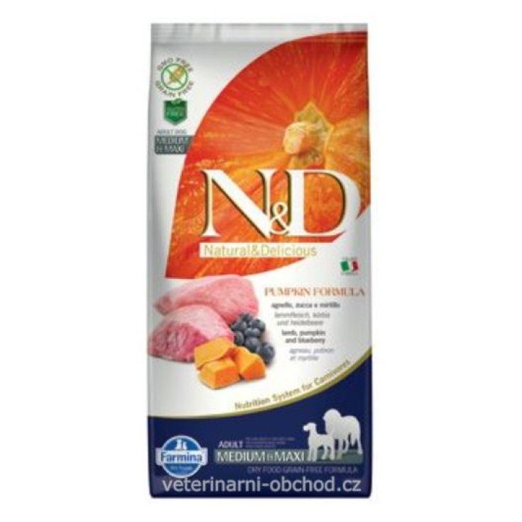 N&D Grain Free Dog Adult Medium / Maxi Pumpkin Lamb & Blueberry Hundetrockenfutter 12kg