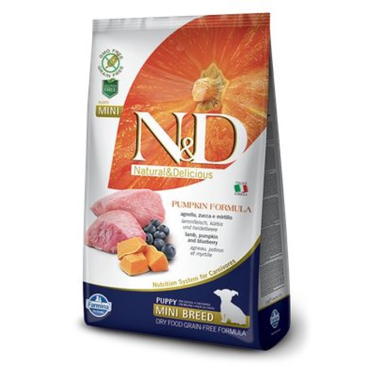 N&D Natural & Delicious Grain Free Pumpkin Puppy Mini Dry Pet Food Lamm und Heidelbeere 800 g