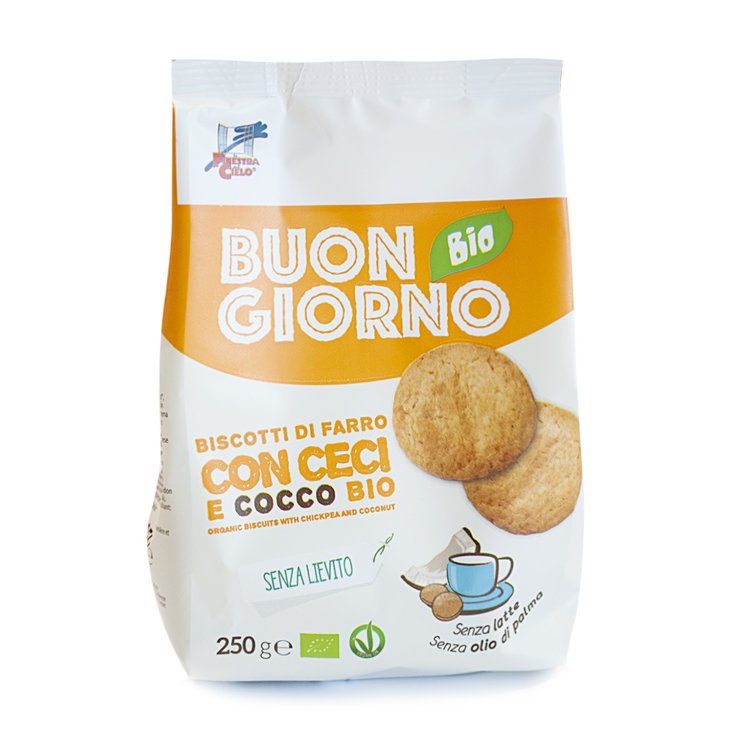 La Finestra Sul Cielo Buongiornobio Bio-Dinkelkekse mit Kichererbsen und Kokosnuss ohne Hefe 250g