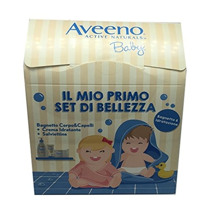 Aveeno My First Beauty Set Babybad + Feuchtigkeitscreme + Tücher