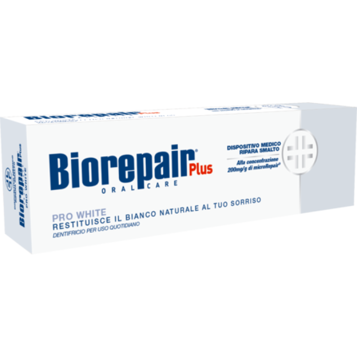 Biorepair Plus Pro White gibt Ihrem Lächeln das natürliche Weiß zurück Zahnpasta 75ml