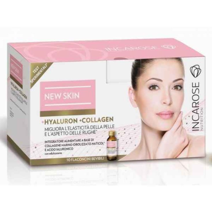 IncaRose New Skin Hyaluron Collagen Nahrungsergänzungsmittel 10 Fläschchen 50ml