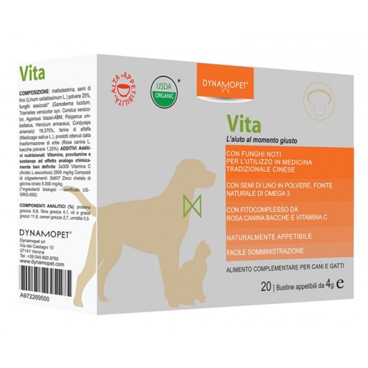 Dynamopet Vita Nahrungsergänzungsmittel für Hunde und Katzen 20 Beutel x4g