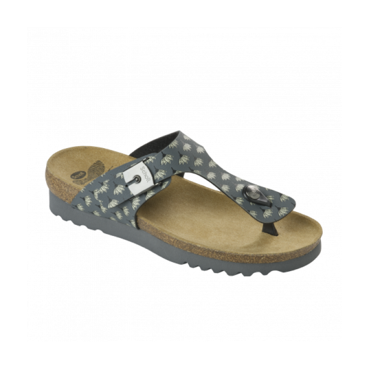 Scholl Boa Vista Up Damen Flip Flops Bioprint Fußbett grau bedruckt Größe 41