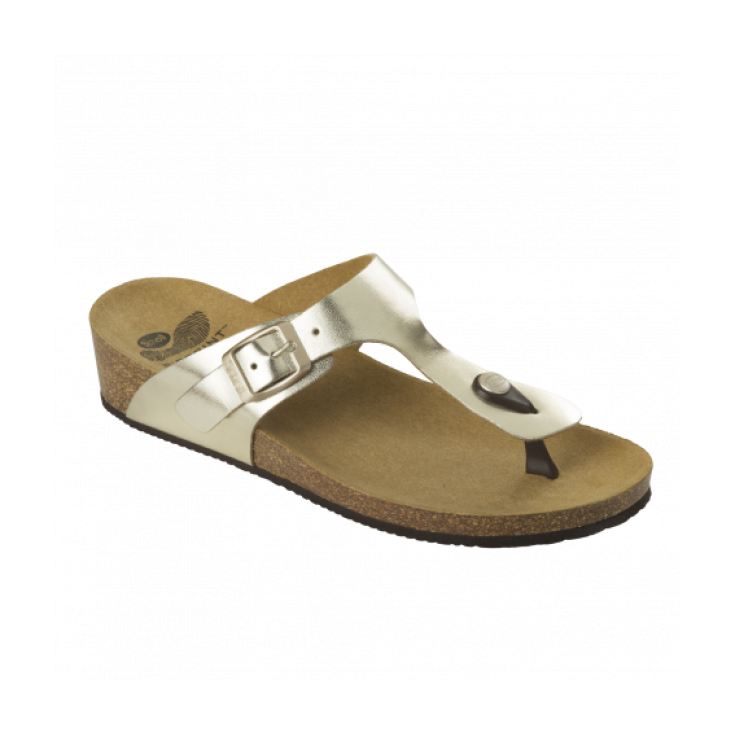 Scholl Gandia Damen Flip Flops Bioprint Fußbett Platin Farbe Größe 36