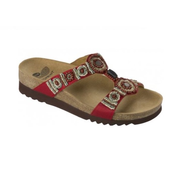 Scholl New Bogotà Wedge Flip Flops Damen Bioprint Innensohle Farbe Rot Größe 41