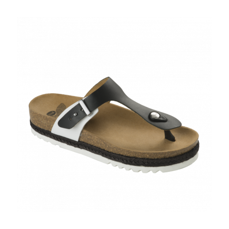 Scholl Idylla Damen Flip Flops Bioprint Fußbett Farbe Weiß / Schwarz Größe 37