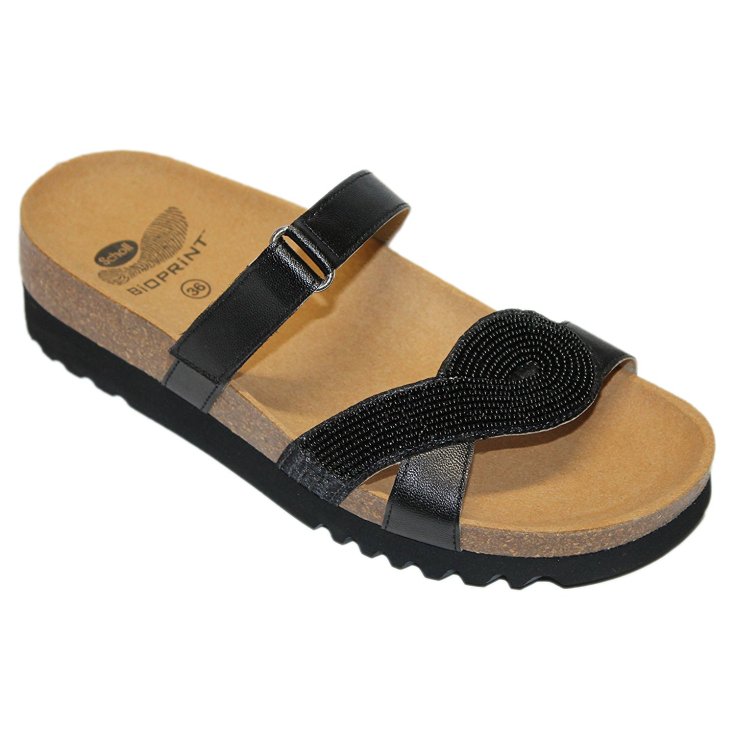 Scholl Fiorilla Sandale Frau Bioprint Fußbett Schwarz Farbe Größe 40