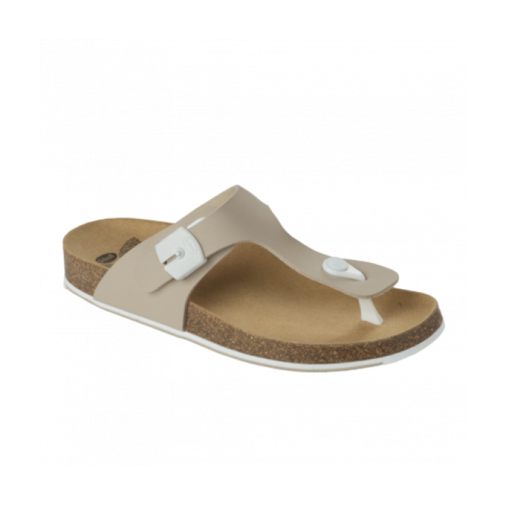 Scholl Spikey SS5 Flip Flops Frau Beige / Weiß Größe 41