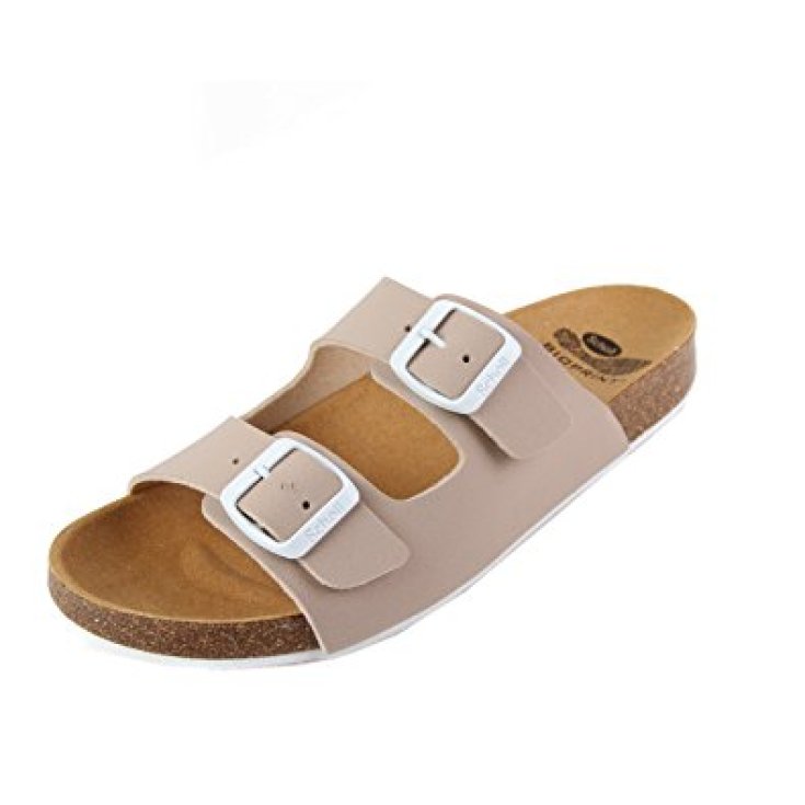 Scholl Spikey SS6 Damenhausschuh Bioprint Fußbett Beige / Weiß Größe 41