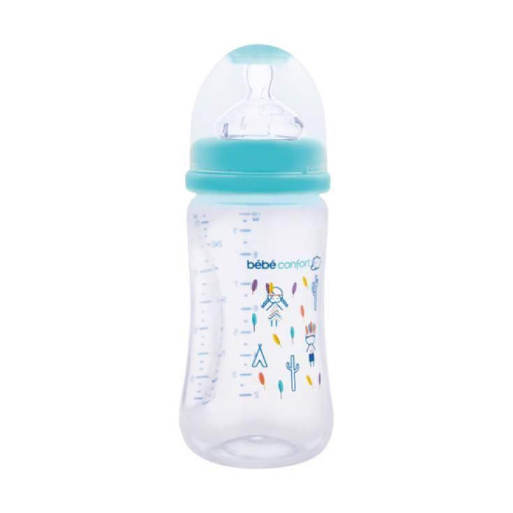 Bebe Confort Classic Babyflasche mit Standardhals aus PP 360 ml Größe 2 Hellblaue Farbe