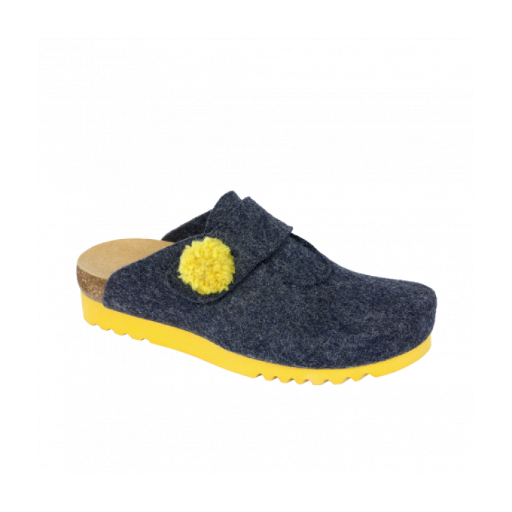 Scholl Elvy Damenhausschuh Farbe Marineblau / Gelb Größe 39