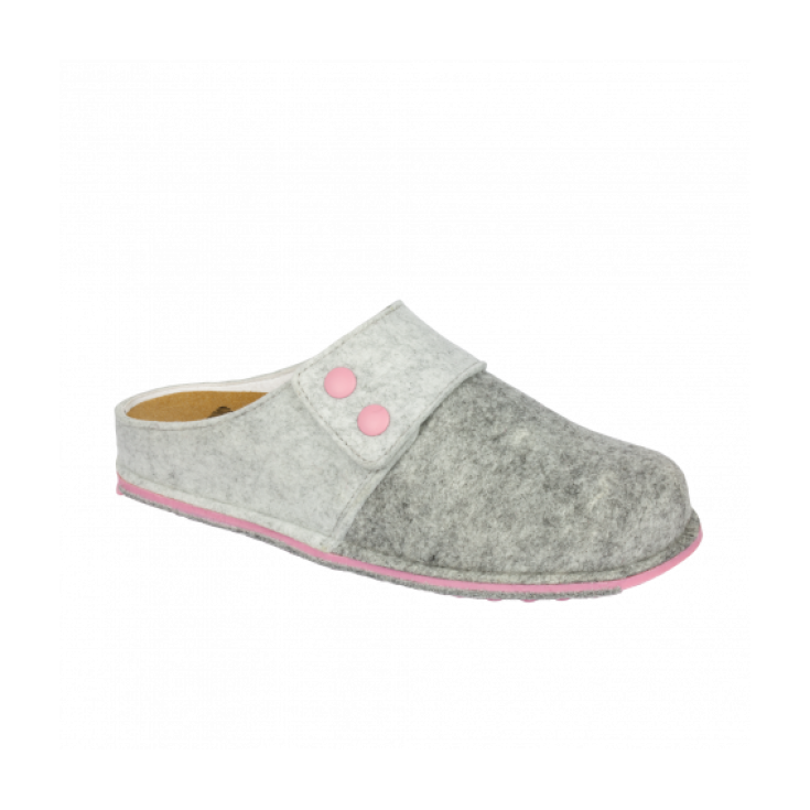 Scholl Spikey6 Filzschuh grau und rosa Farbnummer 35