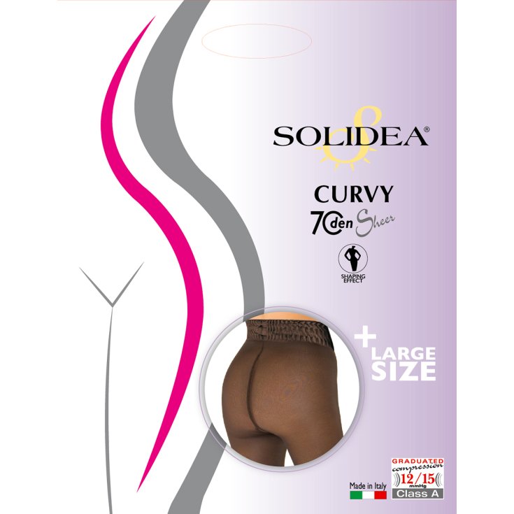 Solidea Curvy 70 Transparente Strumpfhose Farbe Schwarz Größe 1s-xl