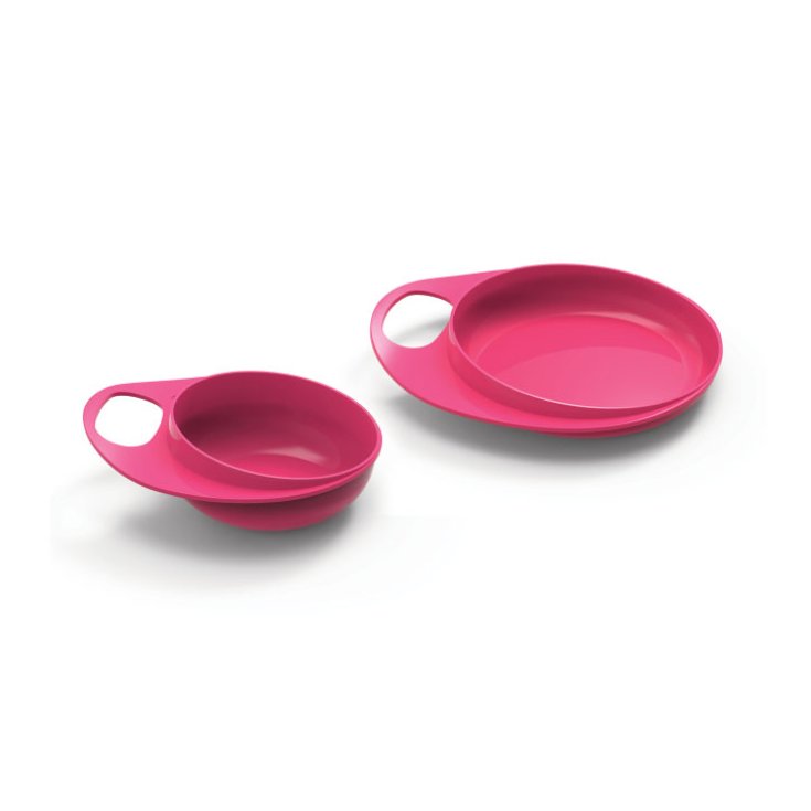 Nuvita Easy Eating Teller- und Schüssel-Set, rosa Farbe