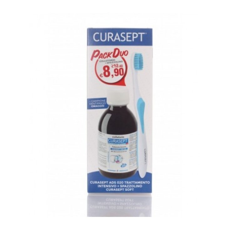 Curasept Pack Duo Ads Mundwasser Chlorhexidin 0,20% + Soft Clean Zahnbürste