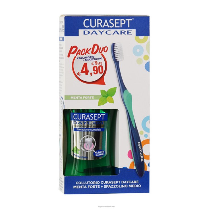 Curasept Daycare Complete Protection Mint Strong Mouthwash 250ml + Promo Zahnbürste