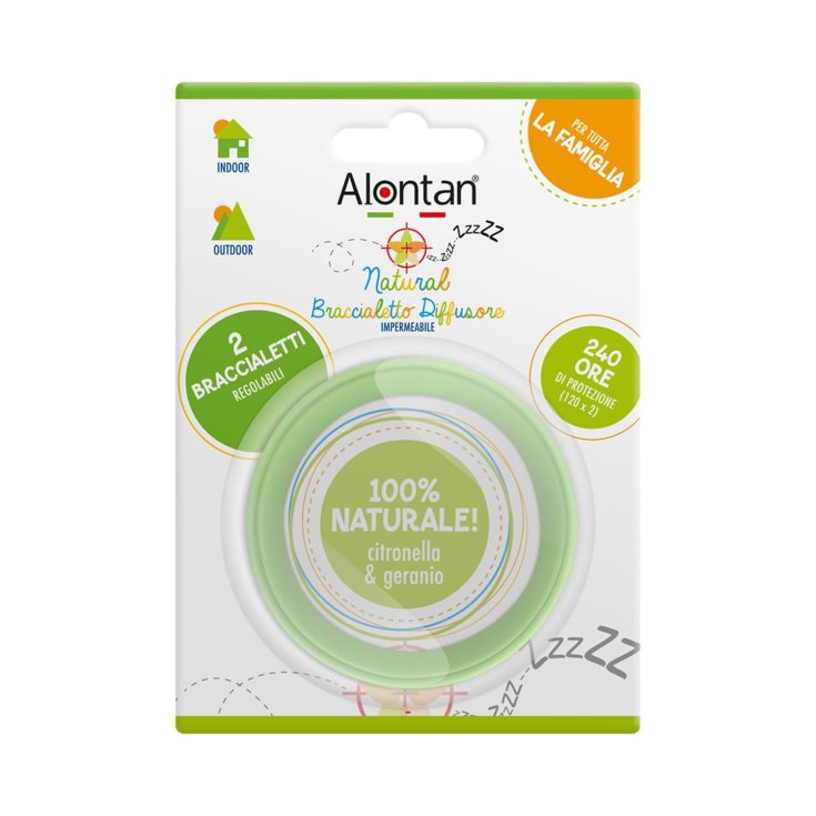 Alontan® Natural 100% natürliches wasserdichtes Diffusorarmband Citronella & Geranium 2 Stück