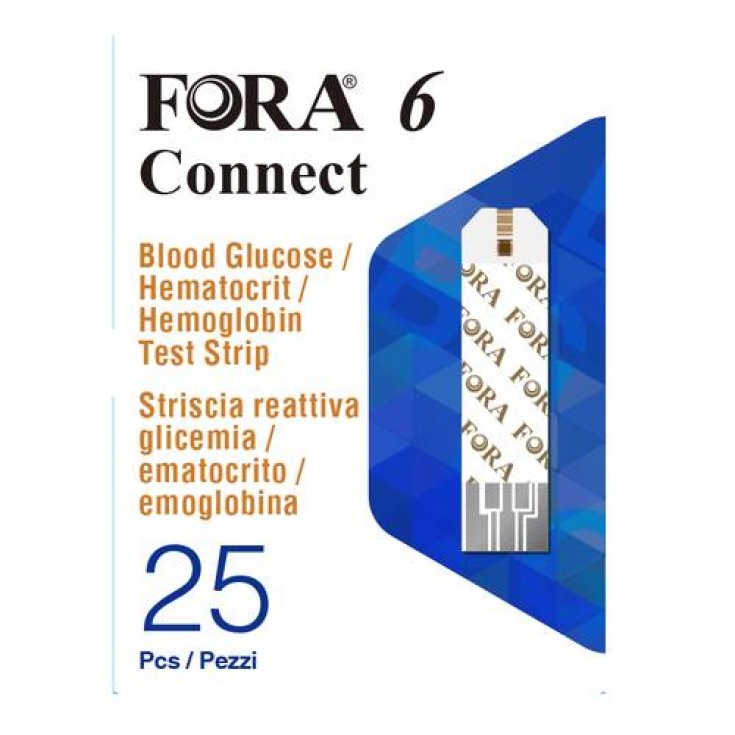 Messgerät Fora® 6 Connect Reactive Strip Blutzucker Hämatokrit Hämoglobin 25 Stück